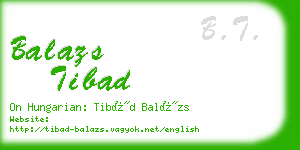 balazs tibad business card